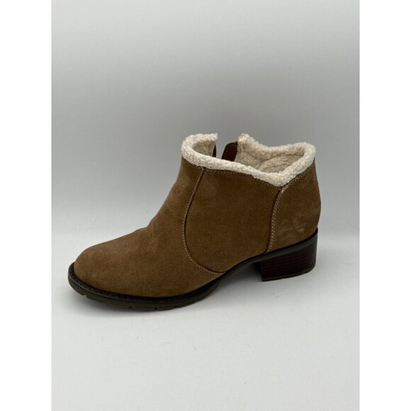 Sporto Womens Brown Ankle Boots Size 7.5M Suede Faux Fur Lined With Zipper Closu - Picture 5 of 7